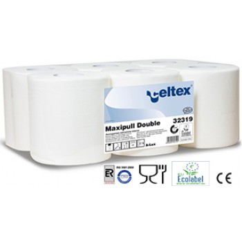 Papel Secamanos Celtex Maxi Pull doble de Extraccion Central tipo Mecha Papel Secamanos Celtex Maxi Pull doble de Extraccion Central tipo Mecha